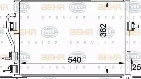 BEHR HELLA Service 8FC 351 035-581 - Condensatore, Climatizzatore autozon.pro