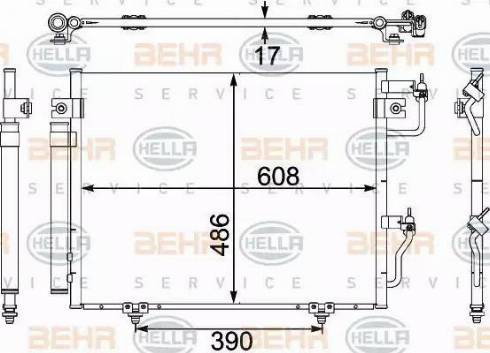 BEHR HELLA Service 8FC 351 304-081 - Condensatore, Climatizzatore autozon.pro