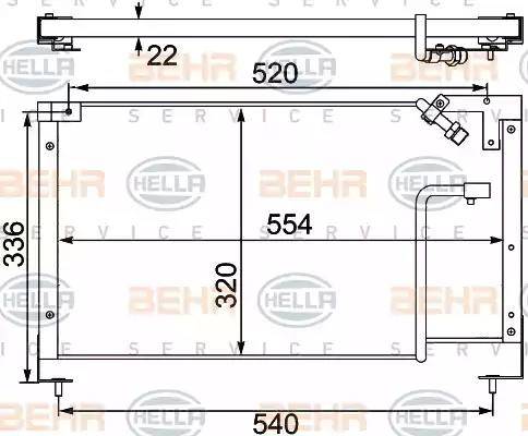 BEHR HELLA Service 8FC 351 304-171 - Condensatore, Climatizzatore autozon.pro