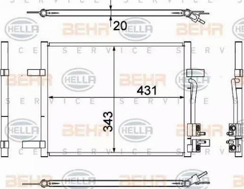 BEHR HELLA Service 8FC 351 304-791 - Condensatore, Climatizzatore autozon.pro