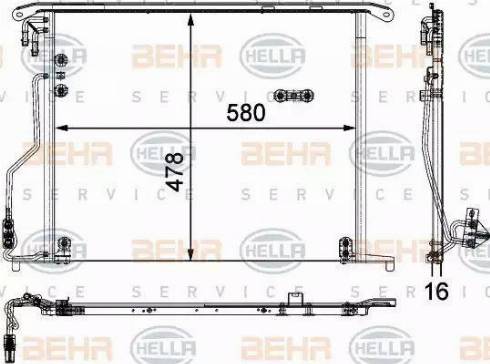 BEHR HELLA Service 8FC 351 301-174 - Condensatore, Climatizzatore autozon.pro