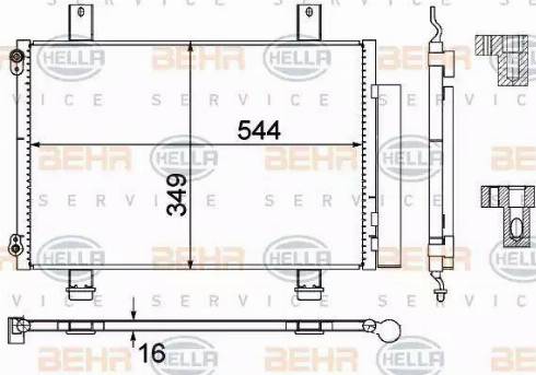 BEHR HELLA Service 8FC 351 303-494 - Condensatore, Climatizzatore autozon.pro