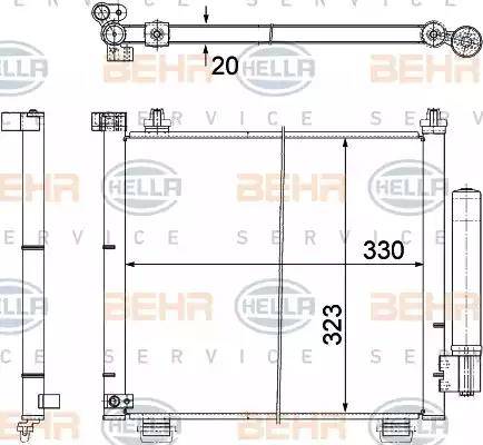 BEHR HELLA Service 8FC 351 303-471 - Condensatore, Climatizzatore autozon.pro