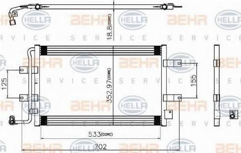 BEHR HELLA Service 8FC 351 319-311 - Condensatore, Climatizzatore autozon.pro