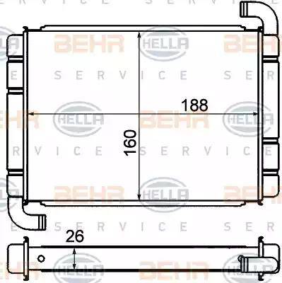 BEHR HELLA Service 8FH 351 000-571 - Scambiatore calore, Riscaldamento abitacolo autozon.pro