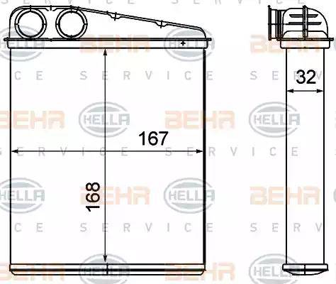 BEHR HELLA Service 8FH 351 000-641 - Scambiatore calore, Riscaldamento abitacolo autozon.pro