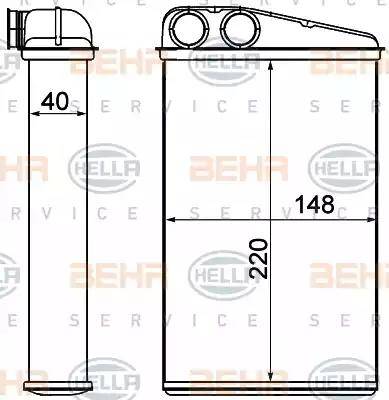 BEHR HELLA Service 8FH 351 000-651 - Scambiatore calore, Riscaldamento abitacolo autozon.pro