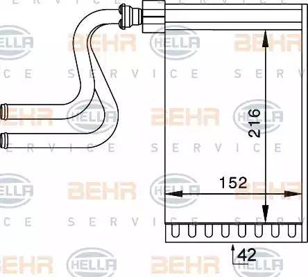 BEHR HELLA Service 8FH 351 024-261 - Scambiatore calore, Riscaldamento abitacolo autozon.pro