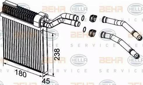 BEHR HELLA Service 8FH 351 315-611 - Scambiatore calore, Riscaldamento abitacolo autozon.pro