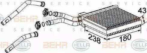 BEHR HELLA Service 8FH 351 315-631 - Scambiatore calore, Riscaldamento abitacolo autozon.pro