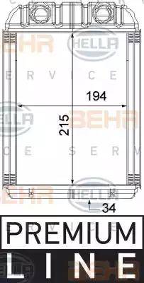 BEHR HELLA Service 8FH 351 315-351 - Scambiatore calore, Riscaldamento abitacolo autozon.pro