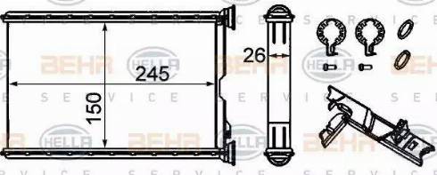 BEHR HELLA Service 8FH 351 333-224 - Scambiatore calore, Riscaldamento abitacolo autozon.pro