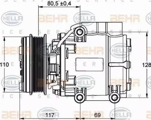 BEHR HELLA Service 8FK 351 109-201 - Compressore, Climatizzatore autozon.pro