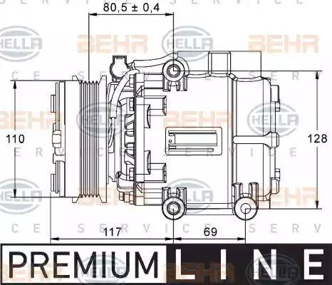 BEHR HELLA Service 8FK 351 113-411 - Compressore, Climatizzatore autozon.pro