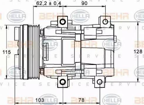 BEHR HELLA Service 8FK 351 113-301 - Compressore, Climatizzatore autozon.pro