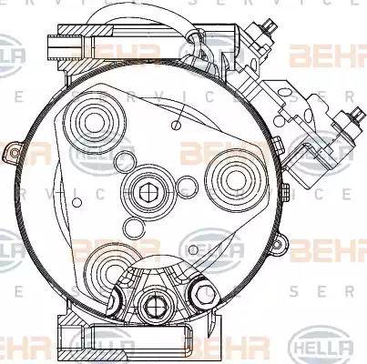 BEHR HELLA Service 8FK 351 334-431 - Compressore, Climatizzatore autozon.pro