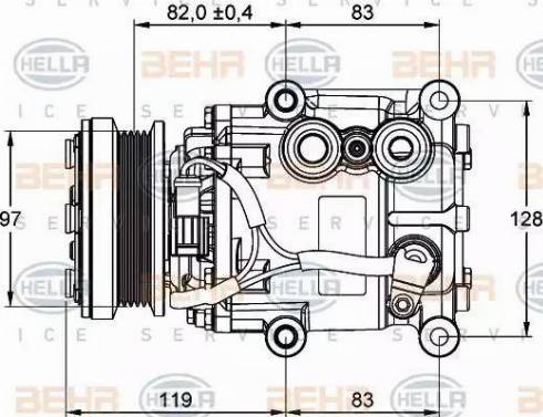 BEHR HELLA Service 8FK 351 334-001 - Compressore, Climatizzatore autozon.pro