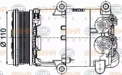 BEHR HELLA Service 8FK 351 334-371 - Compressore, Climatizzatore autozon.pro