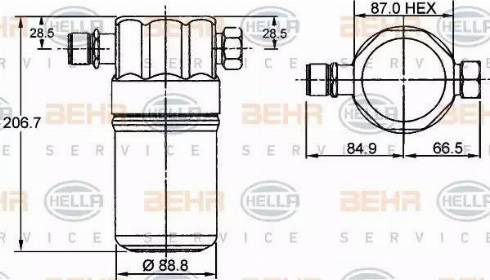 BEHR HELLA Service 8FT 351 192-041 - Essiccatore, Climatizzatore autozon.pro