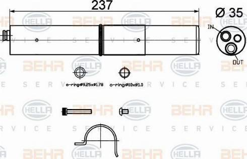 BEHR HELLA Service 8FT 351 200-264 - Essiccatore, Climatizzatore autozon.pro