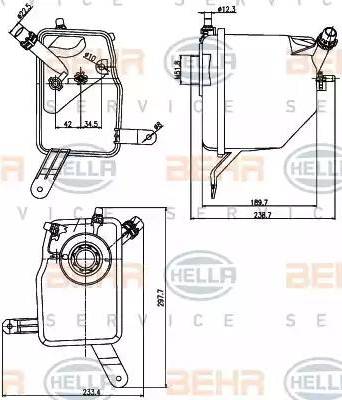 BEHR HELLA Service 8MA 376 789-731 - Serbatoio compensazione, Refrigerante autozon.pro