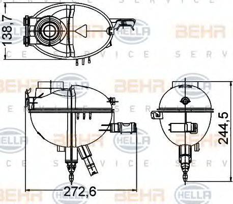 BEHR HELLA Service 8MA 376 789-771 - Serbatoio compensazione, Refrigerante autozon.pro