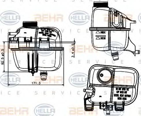 BEHR HELLA Service 8MA 376 737-221 - Serbatoio compensazione, Refrigerante autozon.pro