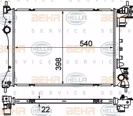 BEHR HELLA Service 8MK 376 901-394 - Radiatore, Raffreddamento motore autozon.pro