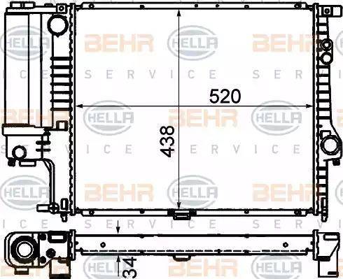 BEHR HELLA Service 8MK 376 888-134 - Radiatore, Raffreddamento motore autozon.pro