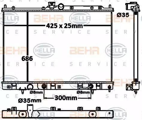 BEHR HELLA Service 8MK 376 790-341 - Radiatore, Raffreddamento motore autozon.pro