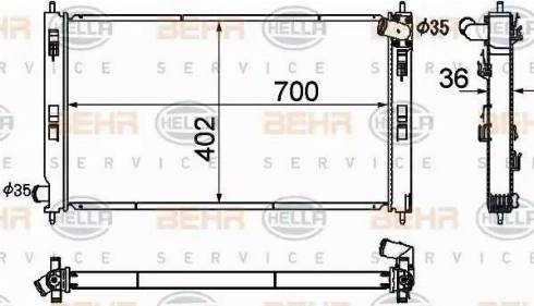 BEHR HELLA Service 8MK 376 790-351 - Radiatore, Raffreddamento motore autozon.pro