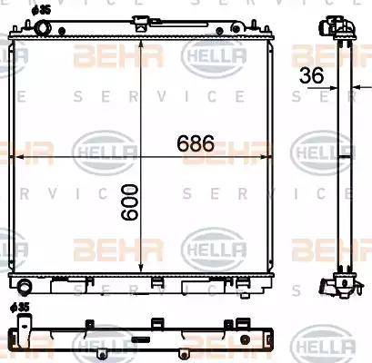 BEHR HELLA Service 8MK 376 790-311 - Radiatore, Raffreddamento motore autozon.pro