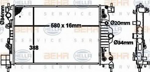 BEHR HELLA Service 8MK 376 792-771 - Radiatore, Raffreddamento motore autozon.pro