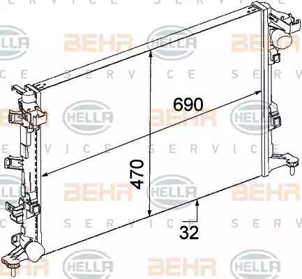 BEHR HELLA Service 8MK 376 745-711 - Radiatore, Raffreddamento motore autozon.pro