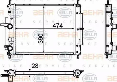 BEHR HELLA Service 8MK 376 754-411 - Radiatore, Raffreddamento motore autozon.pro