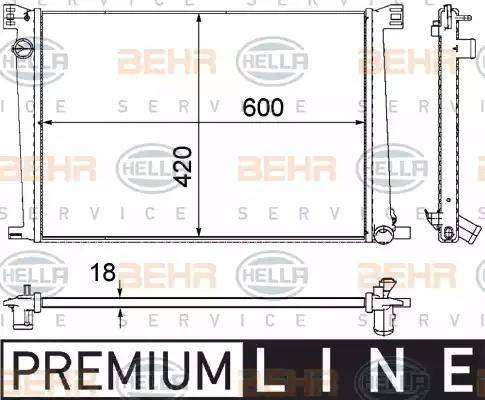 BEHR HELLA Service 8MK 376 754-591 - Radiatore, Raffreddamento motore autozon.pro