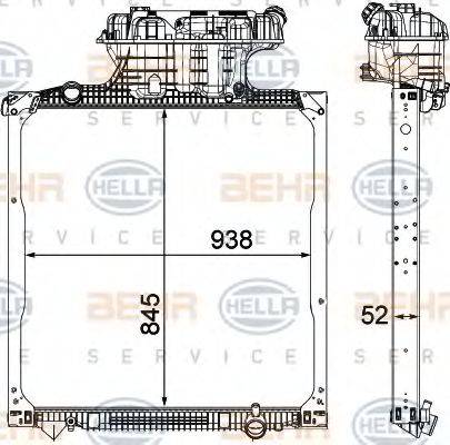 BEHR HELLA Service 8MK 376 750-551 - Radiatore, Raffreddamento motore autozon.pro