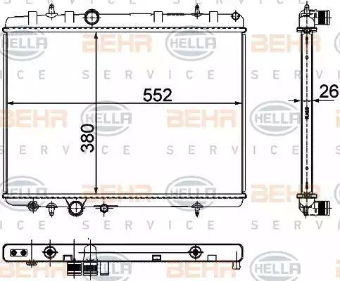 BEHR HELLA Service 8MK 376 767-101 - Radiatore, Raffreddamento motore autozon.pro