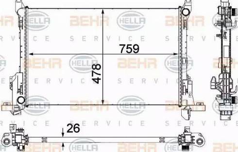 BEHR HELLA Service 8MK 376 701-601 - Radiatore, Raffreddamento motore autozon.pro