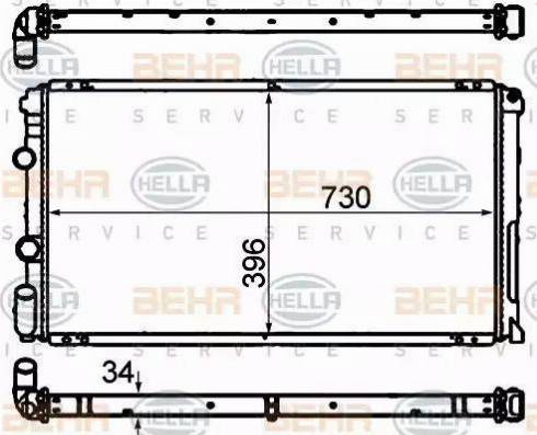 BEHR HELLA Service 8MK 376 708-451 - Radiatore, Raffreddamento motore autozon.pro