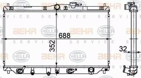 BEHR HELLA Service 8MK 376 708-311 - Radiatore, Raffreddamento motore autozon.pro