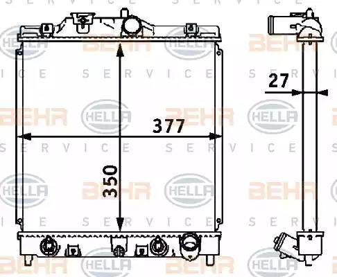 BEHR HELLA Service 8MK 376 708-381 - Radiatore, Raffreddamento motore autozon.pro