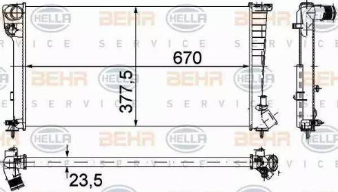 BEHR HELLA Service 8MK 376 715-524 - Radiatore, Raffreddamento motore autozon.pro