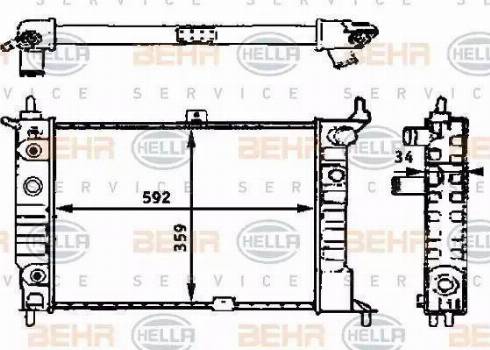 BEHR HELLA Service 8MK 376 715-311 - Radiatore, Raffreddamento motore autozon.pro