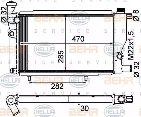 BEHR HELLA Service 8MK 376 715-384 - Radiatore, Raffreddamento motore autozon.pro