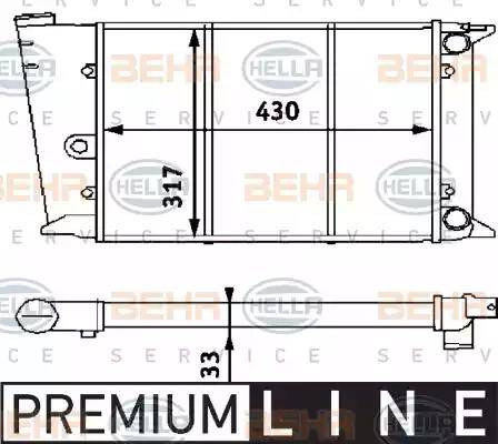 BEHR HELLA Service 8MK 376 715-291 - Radiatore, Raffreddamento motore autozon.pro