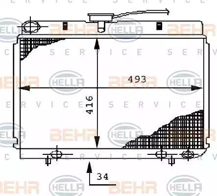 BEHR HELLA Service 8MK 376 710-541 - Radiatore, Raffreddamento motore autozon.pro