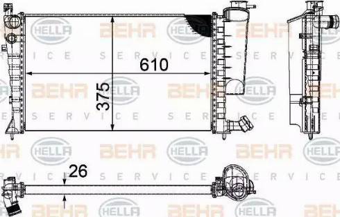 BEHR HELLA Service 8MK 376 710-264 - Radiatore, Raffreddamento motore autozon.pro