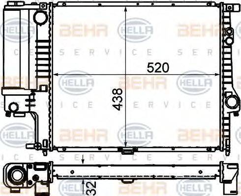 BEHR HELLA Service 8MK 376 711-134 - Radiatore, Raffreddamento motore autozon.pro