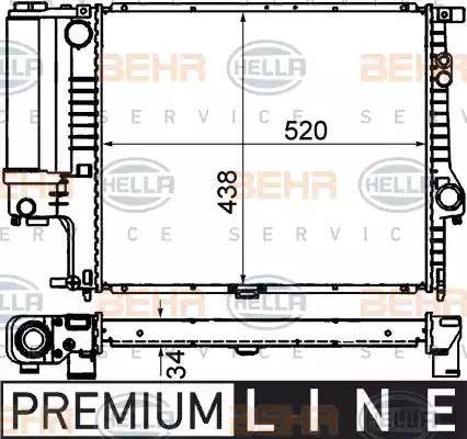 BEHR HELLA Service 8MK 376 711-131 - Radiatore, Raffreddamento motore autozon.pro